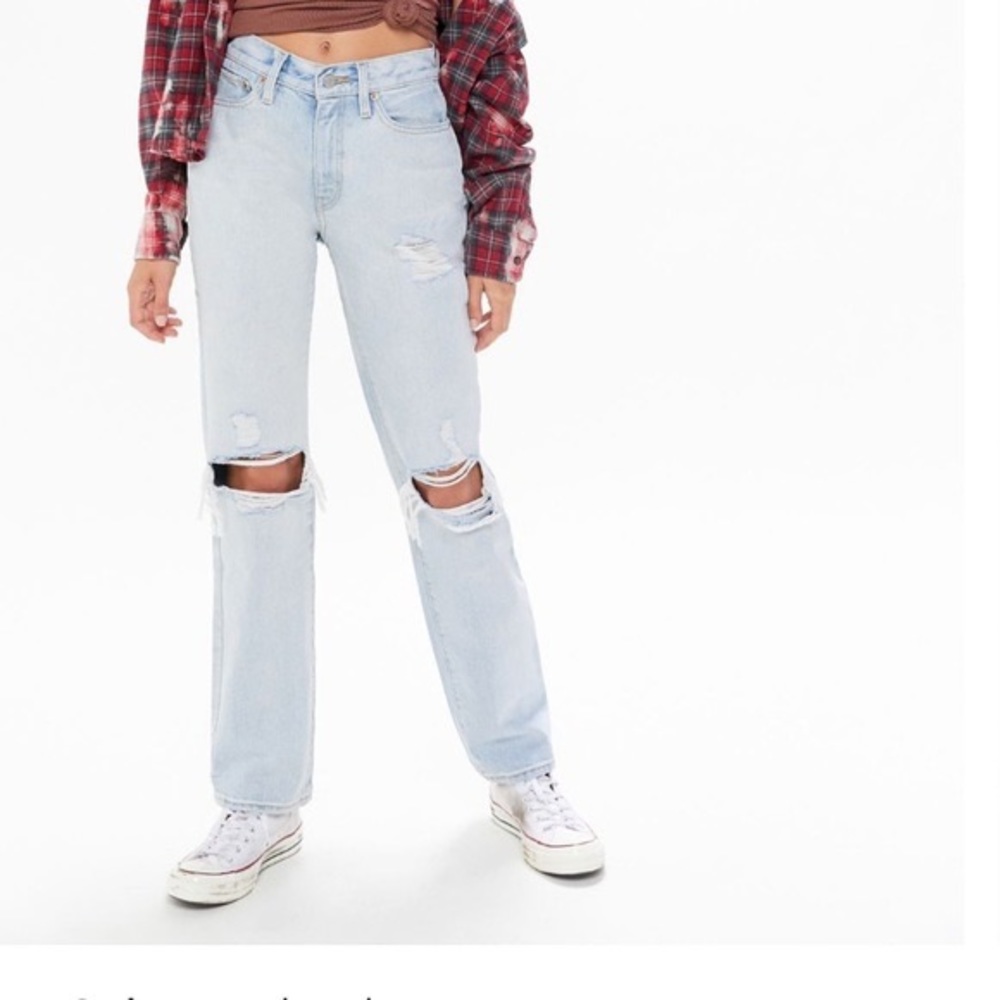 BDG light wash mid rise bootcut jeans